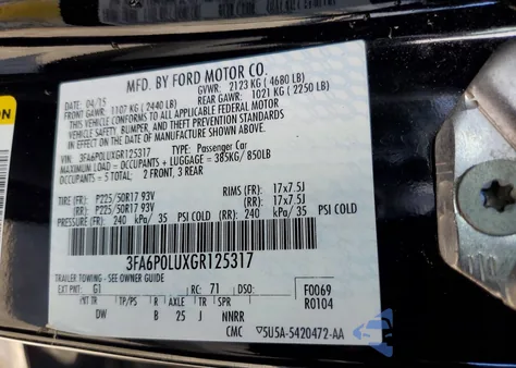 2016 Ford Fusion Se Hybrid from USA, damaged, VIN 3FA6P0LUXGR125317